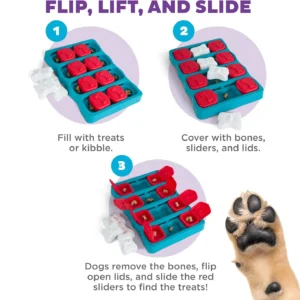 Outward Hound by Nina Ottosson Dog Brick – Interactive Treat Puzzle Enrichment Toy, Level 2 Intermediate view 3