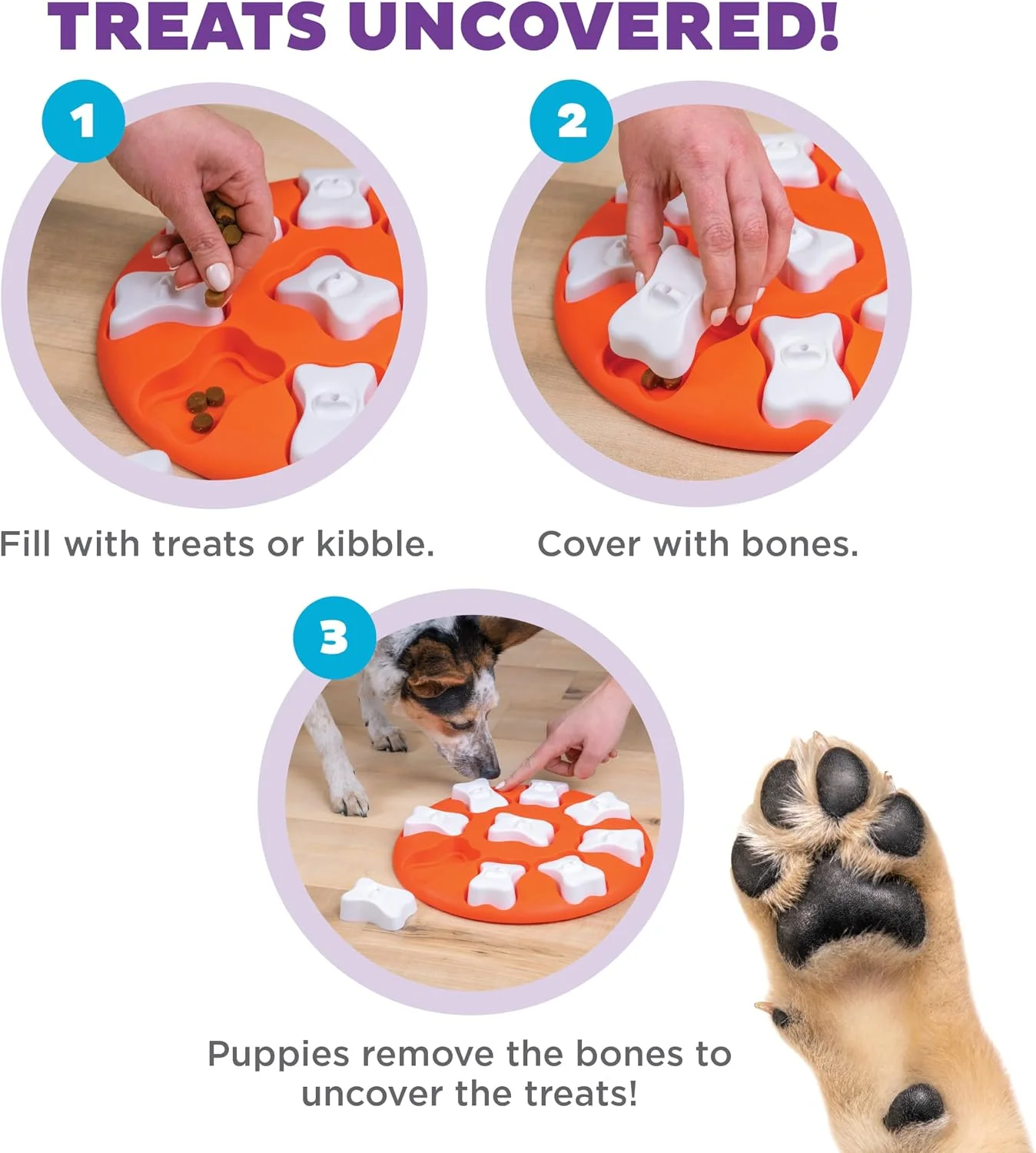 Easy to clean dog puzzle toy