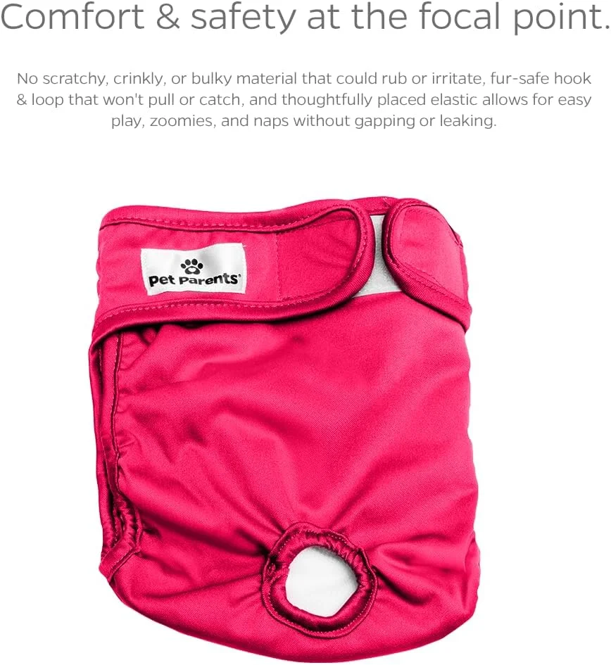 Easy velcro closure on dog diaper