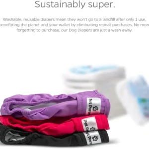 Pet Parents® Washable Dog Diapers (3pack) + Extendrs® of Durable Doggie Diapers, Premium Dog Diapers Female (Large, Princess) view 6