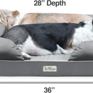 PetFusion Ultimate Dog Bed, Orthopedic Memory Foam, Multiple Sizes and Colors, Medium Firmness Pillow, Waterproof Liner, YKK Zippers, Breathable 35% Cotton Cover view 2
