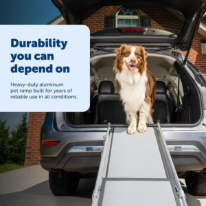 PetSafe Happy Ride Extra Long Telescoping Dog Ramp, Portable Pet Ramp for Cars, Trucks & SUVs with Adjustable Sizing