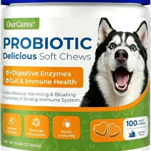 Probiotics for Dogs – Probiotic Chews with 4.8 Billion CFU, Digestive Enzymes & Pumpkin | Dog Gut Health Supplement for Diarrhea, Gas & Sensitive Stomach | Soft Chews for Senior Dogs view 1