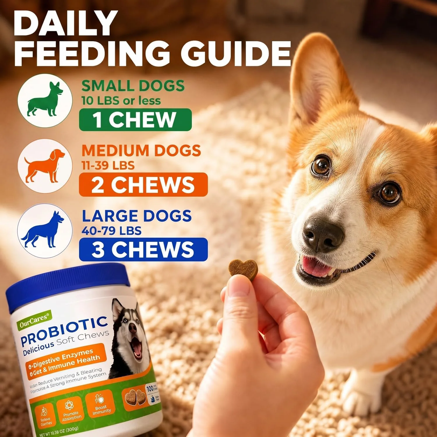 Easy to break soft chews for all dog sizes