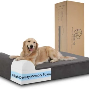 Rainmr Orthopedic Dog Beds for Large Dogs, 7" Memory Foam Dog Beds with Waterproof Liner, Durable Microsuede Cover, Removable and Washable, Nonskid Bottom, 48"x30"x7" L Grey view 1