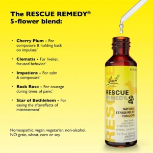 RESCUE Remedy Pet Dropper for Dogs - 20 mL - Stress & Tension Support for Dogs with Bach Natural Flower Essences - Sedative-Free, Homeopathic Liquid Formula - for All Breeds, Ages & Weights view 4