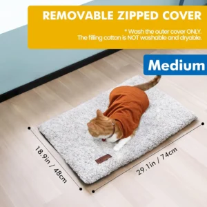 Self Warming Cat Bed Self Heating Cat Dog Mat 29.1 x 18.9 inch Extra Warm Thermal Pet Pad for Indoor Outdoor Pets with Removable Cover Non-Slip Bottom Washable view 5