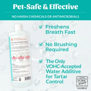 SKOUT'S HONOR Fresher Breath Water Additive, Fresh and Flavorless - VOHC Accepted for Tartar Control, Freshens Breath Fast, No Brushing Required, Great for Both Cats and Dogs, 32 oz view 4