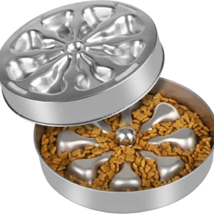 Slow Feeder Dog Bowls – Stainless Steel Non-Slip Metal Bowl for Slow Feeding, 5 Cups Large Capacity, Double-Sided Design for Dry, Wet, or Raw Food, Ideal for Small, Medium, Large Dogs view 1