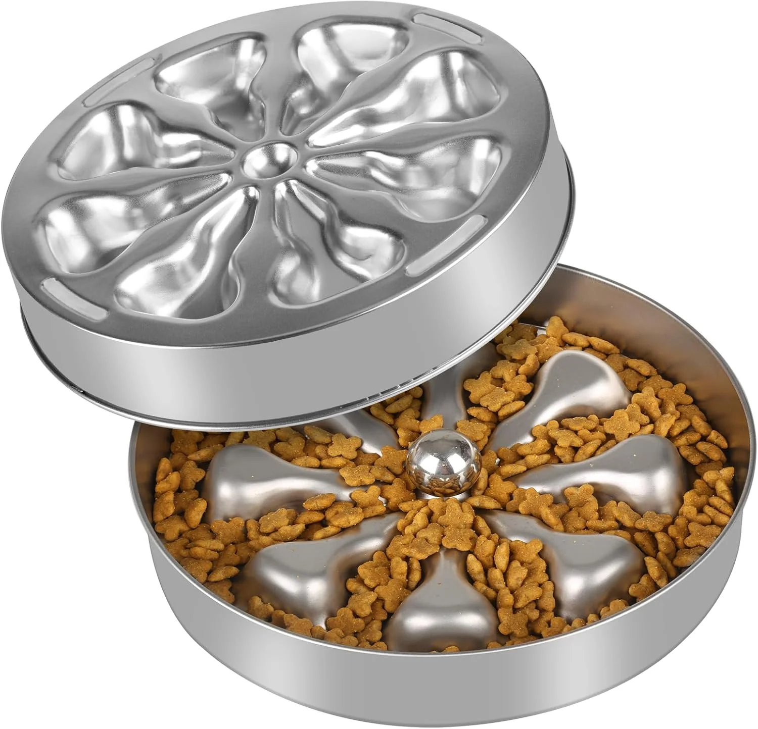 Stainless steel slow feeder bowl for dogs