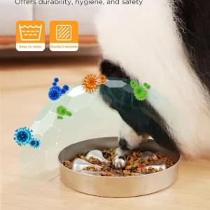 Slow Feeder Dog Bowls – Stainless Steel Non-Slip Metal Bowl for Slow Feeding, 5 Cups Large Capacity, Double-Sided Design for Dry, Wet, or Raw Food, Ideal for Small, Medium, Large Dogs view 4