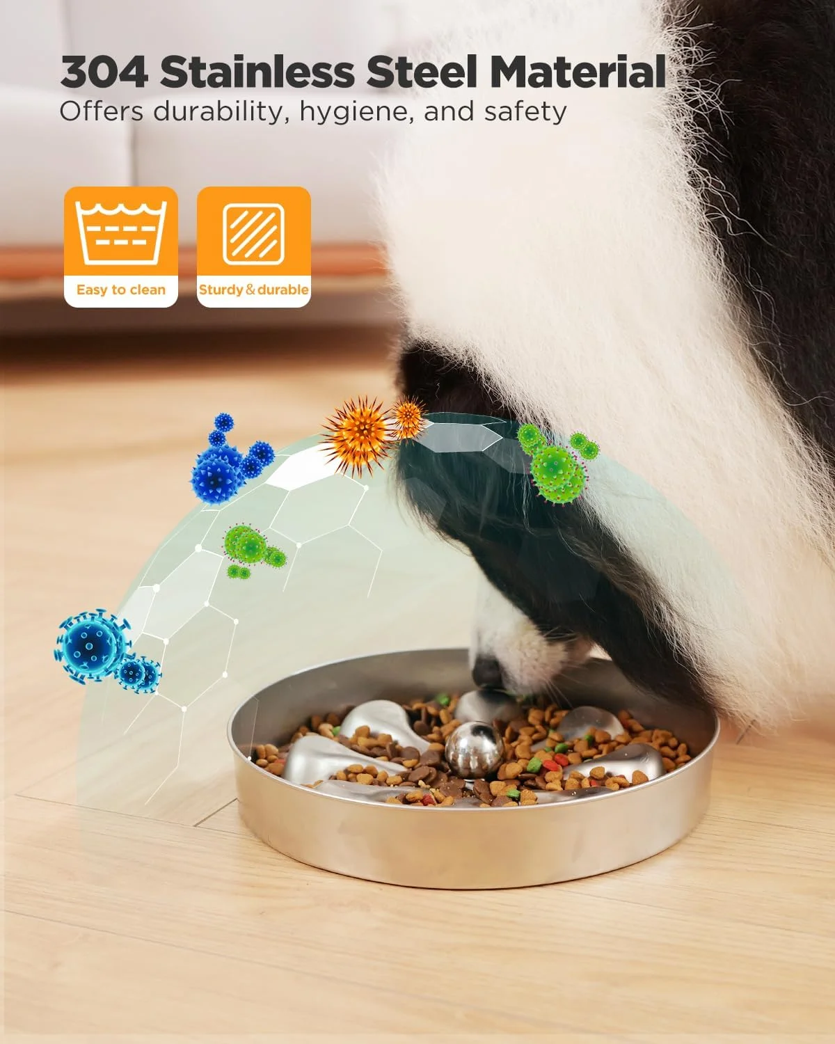 Bowl holding wet and dry food