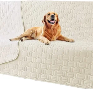 Tcksstex Waterproof and Anti-Slip Dog Bed Cover and Pet Blanket Sofa Pet Bed Mat ，car Incontinence Mattress Protectors Furniture Couch Cover for Most Cats Dogs, Pets（52x82-Ivory） view 1