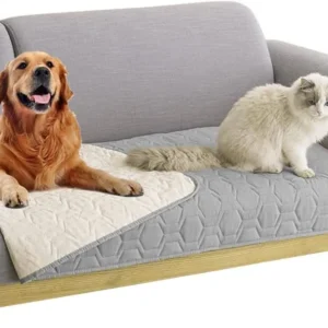 Tcksstex Waterproof and Anti-Slip Dog Bed Cover and Pet Blanket Sofa Pet Bed Mat ,car Incontinence Mattress Protectors Furniture Couch Cover for Most Cats Dogs, Pets(52x82-Ivory) view 7