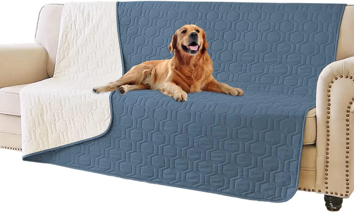 Tcksstex Waterproof and Anti-Slip Dog Bed Cover and Pet Blanket Sofa Pet Bed Mat ,car Incontinence Mattress Protectors Furniture Couch Cover for Most Cats Dogs, Pets(52x82-Ivory)