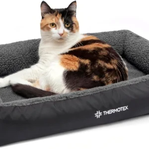 Thermotex Far Infrared Heated Pet Bed - Heated Cat & Dog Bed for Pain Relief & Arthritis - Therapeutic Heat Pad for Elderly Pet Support & Relaxation - Machine Washable view 1