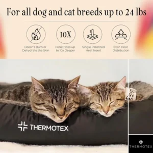 Thermotex Far Infrared Heated Pet Bed - Heated Cat & Dog Bed for Pain Relief & Arthritis - Therapeutic Heat Pad for Elderly Pet Support & Relaxation - Machine Washable view 5