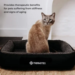 Thermotex Far Infrared Heated Pet Bed - Heated Cat & Dog Bed for Pain Relief & Arthritis - Therapeutic Heat Pad for Elderly Pet Support & Relaxation - Machine Washable view 7