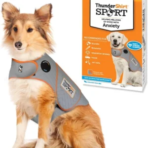 ThunderShirt for Dogs Calming Anxiety Vest, Large, Platinum Sport | Skin-Friendly Dog Anxiety Shirt, Helps Reduce Stress from Thunder, Fireworks & Travel view 1