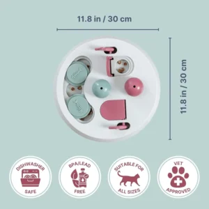 Trixie Cat Activity Flip Board – 4-Module Treat Puzzle Enrichment Toy for Mental Stimulation & Slow Feeding – Interactive Cat Toy for Indoor Cats – Berry/Gray, 9 x 9 x 2.5 in view 4
