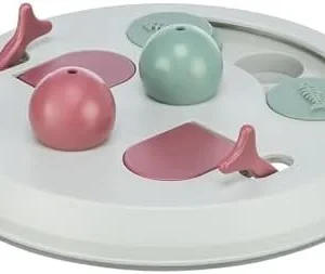 Trixie Cat Activity Flip Board – 4-Module Treat Puzzle Enrichment Toy for Mental Stimulation & Slow Feeding – Interactive Cat Toy for Indoor Cats – Berry/Gray, 9 x 9 x 2.5 in