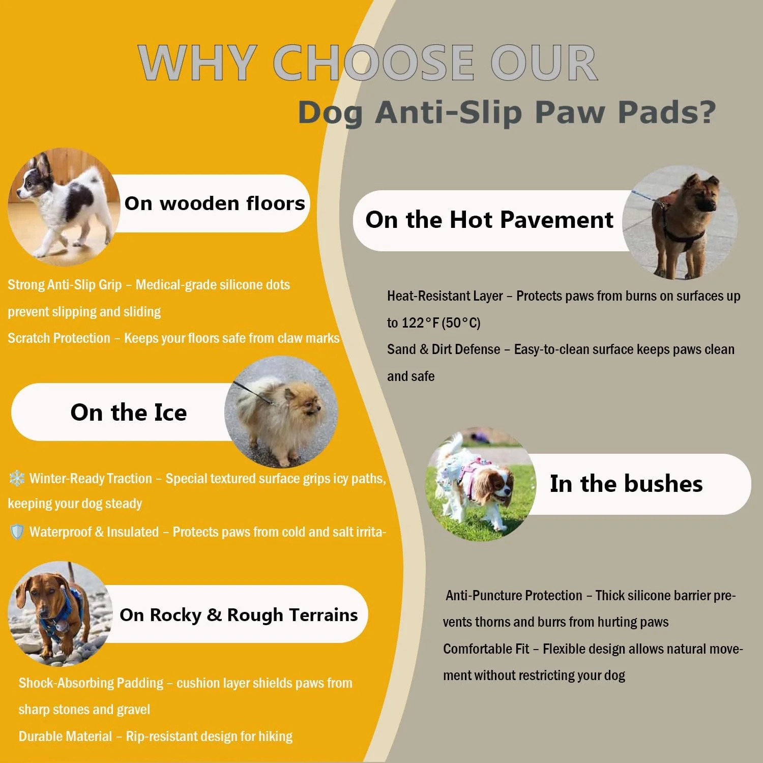Applying VALFRID traction pad to dog paw
