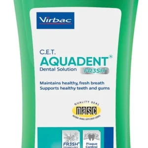 Virbac C.E.T. AQUADENT® FR3SH® Dental Solution for Dogs & Cats - Supports Dental Health & Fresher Breath - VOHC Approved for Dogs (500 ml)