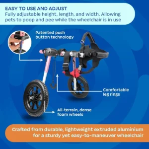 Walkin' Wheels Dog Wheelchair - for Med/Large Dogs 50-69 lbs - Veterinarian Approved - Dog Wheelchair for Back Legs view 3