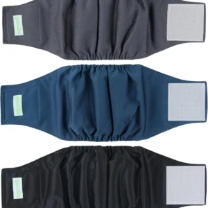 wegreeco Washable Dog Diapers - Washable Male Dog Belly Wrap - Pack of 3 - (Black, Charcoal, Navy, Medium) view 1