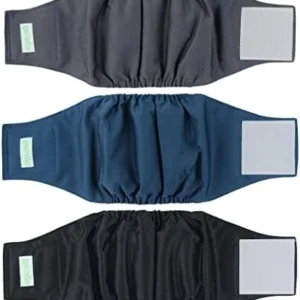 wegreeco Washable Dog Diapers - Washable Male Dog Belly Wrap - Pack of 3 - (Black, Charcoal, Navy, Medium) view 6