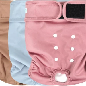 wegreeco Washable Reusable Premium Female Dog Diapers, Medium Dog Doggie Puppy & Doggy Diapers Female for Dog Waist 9.6"-14", Period Panties in Heat (Pack of 3, Medium) view 7