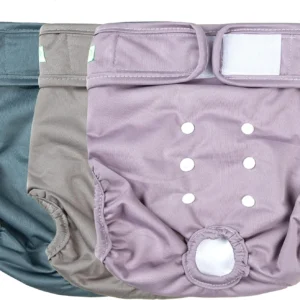 wegreeco Washable Reusable Premium Female Dog Diapers, Medium Dog Doggie Puppy & Doggy Diapers Female for Dog Waist 9.6"-14", Period Panties in Heat (Pack of 3, Medium)