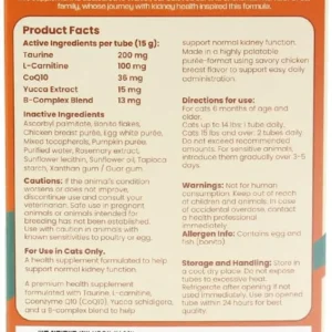 Wellness Kidney Support Purée for Cats - Renal Cat Health Supplement with Taurine, L-Carnitine, CoQ10, B-Complex, Yucca - Phosphorus-Conscious with Savory Chicken Breast Flavor - 10 Tubes view 5