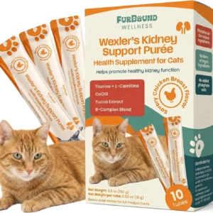 Wellness Kidney Support Purée for Cats - Renal Cat Health Supplement with Taurine, L-Carnitine, CoQ10, B-Complex, Yucca - Phosphorus-Conscious with Savory Chicken Breast Flavor - 10 Tubes view 6