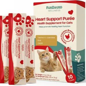 Wellness Kidney Support Purée for Cats - Renal Cat Health Supplement with Taurine, L-Carnitine, CoQ10, B-Complex, Yucca - Phosphorus-Conscious with Savory Chicken Breast Flavor - 10 Tubes