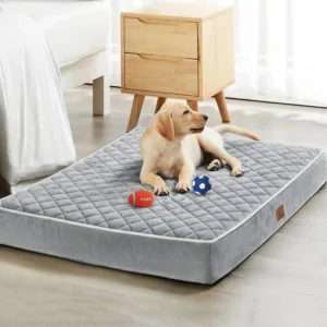 WNPETHOME Orthopedic Waterproof Extra Large Dogs Bed with Removable Washable Cover, Multi-Needle Quilting XL Crate Bed for Large Sized Dog, Light Grey view 1