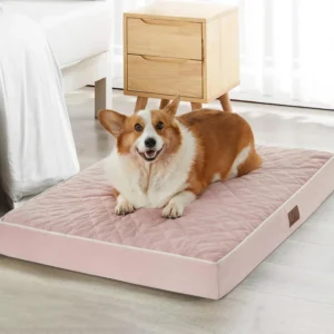 WNPETHOME Orthopedic Waterproof Extra Large Dogs Bed with Removable Washable Cover, Multi-Needle Quilting XL Crate Bed for Large Sized Dog, Light Grey