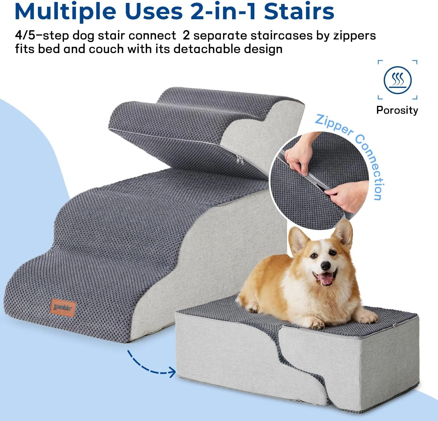 Close up of 35D high-density foam texture for pet stairs