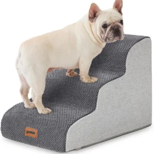 ZOMISIA Dog Stairs Ramp for High Beds Up to 25" - 5 Step Pet Stairs for Small to Large Dogs, 35D Foam Dog Steps for Couch with Non-Slip Bottom Grey