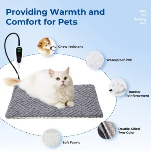 ZOMISIA Large Dog Heating Pad 35x24 Inch - 11 Adjustable Temperature and 25 Timer Options, Heated Dog Bed Indoor with Chew-Resistant Cord for Large Dogs view 6